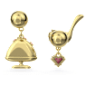 Cariti 水滴形耳環, 非對稱設計, 紅豆冰, 紅色, 鍍金色色調 - Swarovski, 5634707