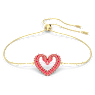 Brățară Sublima, Inimă, Mică, Roșie, Placat cu auriu - Swarovski, 5634724