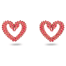 Sublima stud earrings, Heart, Small, Red, Gold-tone plated - Swarovski, 5634812
