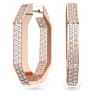 Cercei rotunzi Dextera, Formă octogonală, Medii, Albi, Placat cu nuanță roz-aurie - Swarovski, 5634991