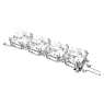 Millenia extender, Octagon cut, White, Rhodium plated - Swarovski, 5635642