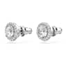 Constella stud earrings, Round cut, Pavé, White, Rhodium plated - Swarovski, 5636269