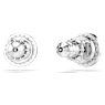 Constella stud earrings, Round cut, Pavé, White, Rhodium plated - Swarovski, 5636269