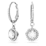 Constella 드롭 이어링, 라운드 컷, 파베, 화이트, 로듐 플래팅 - Swarovski, 5636270