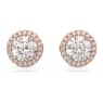 Constella stud earrings, Round cut, Pavé, White, Rose gold-tone plated - Swarovski, 5636275