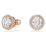 Constella Oorknopjes, Ronde slijpvorm, Pavé, Wit, Roségoudkleurige toplaag - Swarovski, 5636275