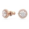Constella stud earrings, Round cut, Pavé, White, Rose gold-tone plated - Swarovski, 5636275