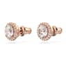 Constella stud earrings, Round cut, Pavé, White, Rose gold-tone plated - Swarovski, 5636275