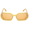 Sunglasses, Octagon shape, Pavé, SK0345 39E, Orange - Swarovski, 5636332