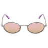 Sunglasses, Oval shape, Pavé, SK0340 08Y, Black - Swarovski, 5636333