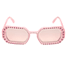 Sunglasses, Octagon shape, Pavé, SK0345 72U, Pink - Swarovski, 5636336