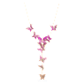 Idyllia Lilia Y necklace, Butterfly, Pink, Rose gold-tone plated - Swarovski, 5636420