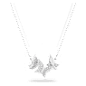 Idyllia Lilia necklace, Butterfly, White, Rhodium plated - Swarovski, 5636421