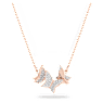Collana Idyllia Lilia, Farfalla, Bianca, Placcato color oro rosa - Swarovski, 5636422
