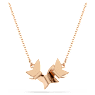 Idyllia Lilia necklace, Butterfly, White, Rose gold-tone plated - Swarovski, 5636422