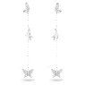 Idyllia Lilia drop earrings, Butterfly, Long, White, Rhodium plated - Swarovski, 5636423