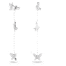 Idyllia Lilia drop earrings, Butterfly, Long, White, Rhodium plated - Swarovski, 5636423