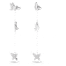 Idyllia Lilia drop earrings, Butterfly, Long, White, Rhodium plated - Swarovski, 5636423