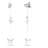 Idyllia Lilia drop earrings, Butterfly, Long, White, Rhodium plated - Swarovski, 5636423