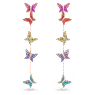 Pendants d'oreilles Idyllia Lilia, Papillon, Longues, Multicolores, Placage de ton or rosé - Swarovski, 5636425