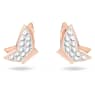 Peckové náušnice Idyllia Lilia, Motýl, Bílá, Pokoveno v růžovozlatém odstínu - Swarovski, 5636427