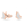 Idyllia Lilia Oorknopjes, Vlinder, Wit, Roségoudkleurige toplaag - Swarovski, 5636427