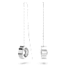 Hollow ドロップピアス, ロング, ホワイト, ロジウム・プレーティング - Swarovski, 5636435