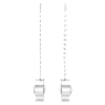 Hollow ドロップピアス, ロング, ホワイト, ロジウム・プレーティング - Swarovski, 5636435