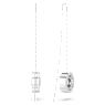 Hollow ドロップピアス, ロング, ホワイト, ロジウム・プレーティング - Swarovski, 5636435
