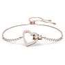 Lovely bracelet, Heart, White, Rose gold-tone plated - Swarovski, 5636443