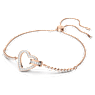Lovely bracelet, Heart, White, Rose gold-tone plated - Swarovski, 5636443