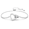 Brățară Lovely, Inimă, Alb, Placat cu rodiu - Swarovski, 5636447
