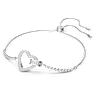 Brățară Lovely, Inimă, Alb, Placat cu rodiu - Swarovski, 5636447