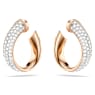 Exist hoop earrings, Small, White, Rose gold-tone plated - Swarovski, 5636448
