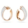 Exist hoop earrings, Small, White, Rose gold-tone plated - Swarovski, 5636448