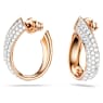 Exist hoop earrings, Small, White, Rose gold-tone plated - Swarovski, 5636448
