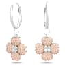 Latisha drop earrings, Flower, Pink, Rhodium plated - Swarovski, 5636485