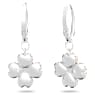 Latisha drop earrings, Flower, Pink, Rhodium plated - Swarovski, 5636485