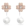 Cercei Latisha, Floare, Roz, Placat cu rodiu - Swarovski, 5636486