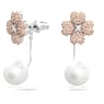 Cercei Latisha, Floare, Roz, Placat cu rodiu - Swarovski, 5636486