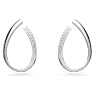 Exist hoop earrings, Medium, White, Rhodium plated - Swarovski, 5636490