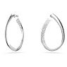 Exist hoop earrings, Medium, White, Rhodium plated - Swarovski, 5636490