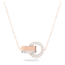 Hollow จี้สร้อยคอ, ห่วงแบบประสานกัน, ขาว, เคลือบโทนสีโรสโกลด์ - Swarovski, 5636496
