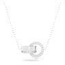 Hollow pendant, Interlocking loop, White, Rhodium plated - Swarovski, 5636497