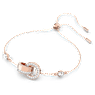 Dextera bracelet, Interlocking loop, White, Rose gold-tone plated - Swarovski, 5636498
