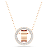 Hollow pendant, White, Rose gold-tone plated - Swarovski, 5636500