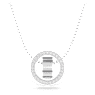 Hollow pendant, White, Rhodium plated - Swarovski, 5636501