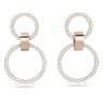 Hollow hoop earrings, White, Rose gold-tone plated - Swarovski, 5636502