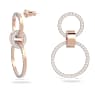 Hollow hoop earrings, White, Rose gold-tone plated - Swarovski, 5636502
