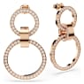 Anneaux d'oreilles Hollow, Blanches, Placage de ton or rosé - Swarovski, 5636502